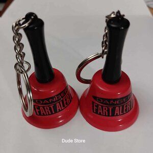 Mini *Danger Fart Alert*  2" Tall Novelty Bells - Set of 2 - Gift Party Supplies